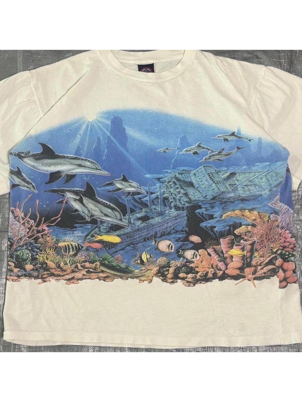 90s Titanic Historic Dolphins AOP Tee
